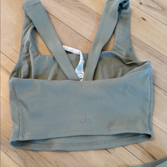 Alo Yoga tank top & pleated tennis skirt set-Sage Green-S-Athleisure Athletic - Picture 6 of 12